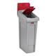 Deksel Rubbermaid Slim Jim Recyclestation gesloten rood