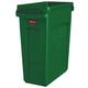 Afvalbak Rubbermaid Slim Jim Vented met luchtsleuven 60 liter groen