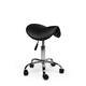 Zadelkruk Office laag harde wielen zw