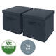 Opbergdoos Leitz gestoffeerd met deksel 330x325x380mm grijs 2 st
