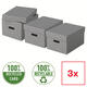 Opbergdoos Esselte home middelgroot 265x205x365mm grijs 3 stuks