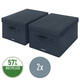 Opbergdoos Leitz gestoffeerd met deksel 285x203x380mm grijs 2 st