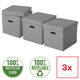 Opbergdoos Esselte home kubus 320x315x365mm grijs 3 stuks