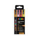 Paintmarker Uni POSCA PC3M fijn glitter warm assorti set à 4 stuks