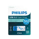 USB stick 3.2 Philips Click USB-C 512GB blauw