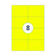 Etiket rillprint 105x74mm fluorgeel 800 etiketten