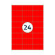 Etiket Rillprint 70x37mm fluor rood 2400 stuks