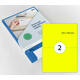 Etiket rillprint 210x148mm fluorgeel 200 etiketten