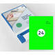Etiket rillprint 70x37mm fluorgroen 2400 etiketten