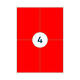 Etiket rillprint 105x148mm fluorrood 400 etiketten