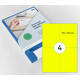Etiket rillprint 105x148mm fluorgeel 400 etiketten