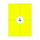 Etiket rillprint 105x148mm fluorgeel 400 etiketten