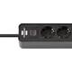 Stekkerdoos Brennenstuhl Ecolor 4vdig incl 2 USB C 1.5m zwart