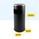 Afvalbak met asbak BRASQ 11 liter AT500 zwart