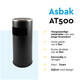 Afvalbak met asbak BRASQ 11 liter AT500 zwart
