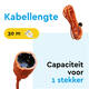 Verlengkabel BRASQ 30m oranje