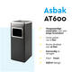Afvalbak met asbak BRASQ 16 liter AT600 zwart