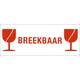 Waarschuwingsetiket IEZZY glas breekbaar 150mmx60mm 500 stuks