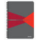 Notitieboek Leitz Office A5 lijn 180 pagina's 80gr grijs rood