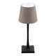 Tafellamp Securit Milano LED oplaadbaar dimbaar taupe-zwart