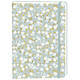 Notitieboek witte bloemen A5 lijn 92 pagina's softcover grijs