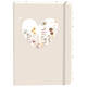 Notitieboek wit hart A5 lijn 92 pagina's softcover beige