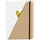 Notitieboek kraft gouden hart A5 lijn 92 pagina's softcover