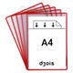 Zichtpanelenframe hangend Tarifold A4 rood 5 stuks