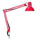 Bureaulamp MAUL Study met tafelklem excl.LED E27 lamp rood