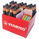 Whiteboardpotlood STABILO MARKdry incl 2 slijpers zwart classpack 30st