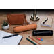 Pennenetui Oxford 22x6cm leer rond zwart