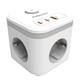 Stekkerblok Fellowes Power Cube F 3 voudig 1xUSB A 2xUSB C 2 meter wit