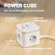 Stekkerblok Fellowes Power Cube F 3 voudig 1xUSB A 2xUSB C 2 meter wit