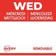 Etiket Avery HACCP woensdag-rood 25x25mm 1000 stuks