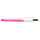 4-Kleuren balpen Bic Shine medium roze à 12 stuks