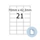 Etiket HERMA 8421 A4 EXPR 500 70x42.3mm wit 10500 stuks