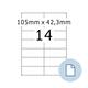 Etiket HERMA 8414 A4 EXPR 500 105x42.3mm wit 7000 stuks