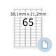 Etiket HERMA 8465 A4 EXPR 500 38.1x21.2mm wit 32500 stuks