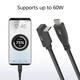 Kabel ACT USB-C standaard naar USB-C hoek boven/beneden 10Gbps 1m
