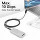 Kabel ACT USB-C standaard naar USB-C hoek boven/beneden 10Gbps 2m