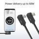 Kabel ACT USB-C hoek links/rechts 10Gbps 2m