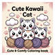 Kleurboek Cute Kawaii Cat