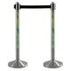 Afzetpaal Securit Nova RVS met rolband en RGB-verlichting 100cm zilver