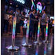 Afzetpaal Securit Nova RVS met rolband en RGB-verlichting 100cm zilver