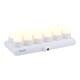 Theelicht Securit Amsterdam LED warmwit met oplaadstation 12 stuks wit
