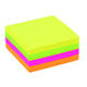 Memoblok Quantore 76x76mm neon kleuren assorti 4 kleuren 400 vel