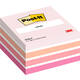 Memoblok Post-it 2028 76x76mm kubus pastel roze