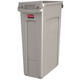Afvalbak Rubbermaid Slim Jim Vented met luchtsleuven 87 liter grijs