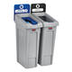 Afvalbak Rubbermaid Slim Jim Recyclestation starterset 87 liter grijs
