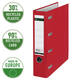 Giro-bank ordner Leitz A4 met dubbele mechaniek 80mm PP rood